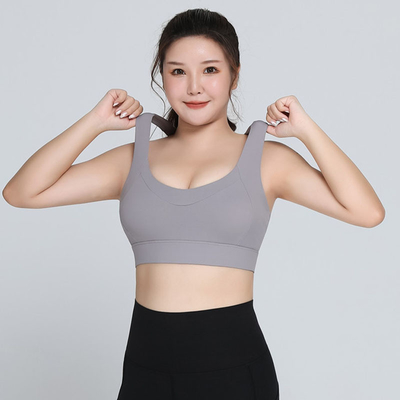 Fitness Crop Top Cross Back Bra Plus Size Shockproof Longline Underwear