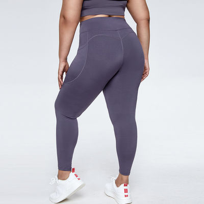 90 Polyester 10 Spandex Plus Size Yoga Pants High Elastic With Side Pockets