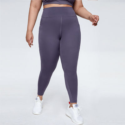 90 Polyester 10 Spandex Plus Size Yoga Pants High Elastic With Side Pockets