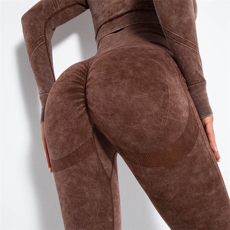 Washed Gym Scrunch Butt Leggings Seamless Big Booty Workout Gym Pants